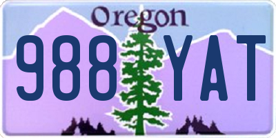 OR license plate 988YAT