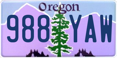 OR license plate 988YAW