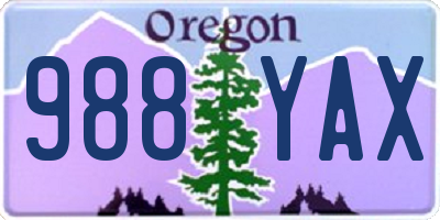 OR license plate 988YAX
