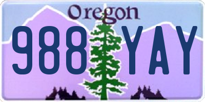 OR license plate 988YAY