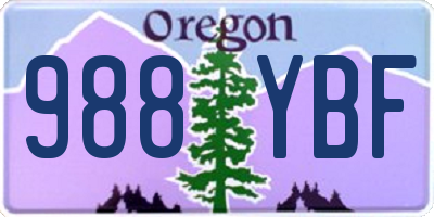 OR license plate 988YBF