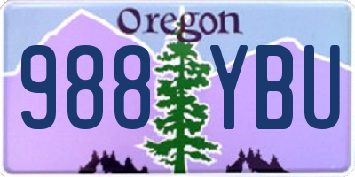 OR license plate 988YBU