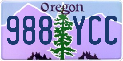 OR license plate 988YCC
