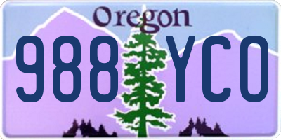 OR license plate 988YCO