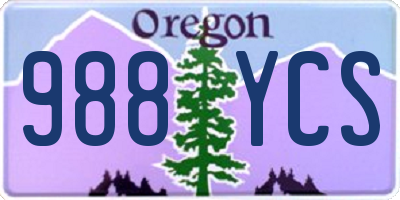 OR license plate 988YCS