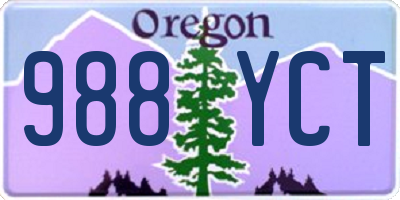 OR license plate 988YCT