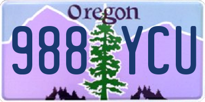 OR license plate 988YCU