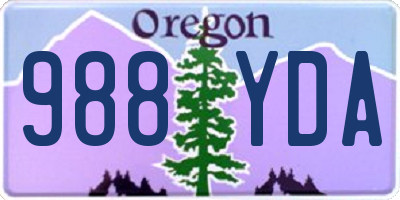 OR license plate 988YDA