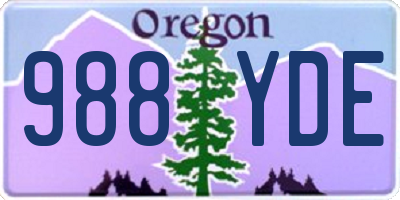 OR license plate 988YDE