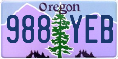OR license plate 988YEB