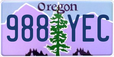 OR license plate 988YEC