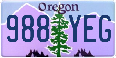 OR license plate 988YEG