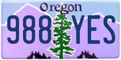 OR license plate 988YES