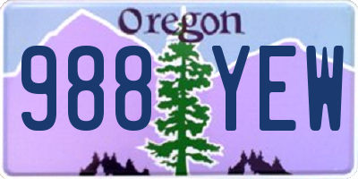 OR license plate 988YEW