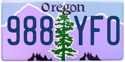 OR license plate 988YFO