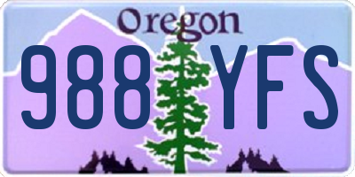 OR license plate 988YFS