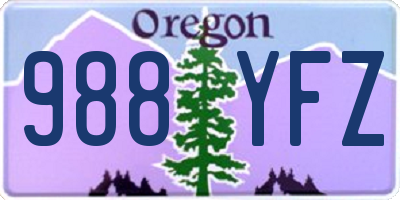 OR license plate 988YFZ