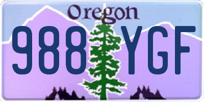 OR license plate 988YGF