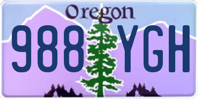 OR license plate 988YGH