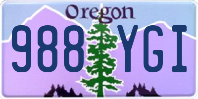 OR license plate 988YGI