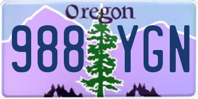 OR license plate 988YGN