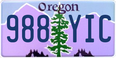 OR license plate 988YIC