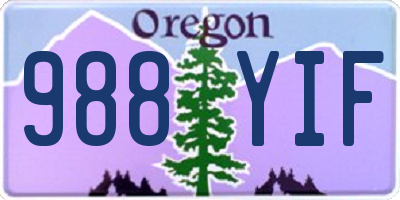 OR license plate 988YIF