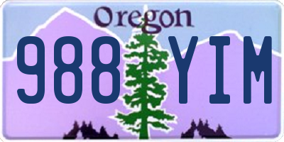 OR license plate 988YIM