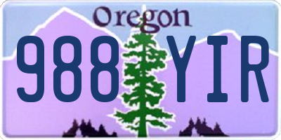 OR license plate 988YIR