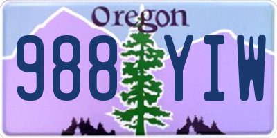 OR license plate 988YIW