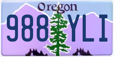 OR license plate 988YLI