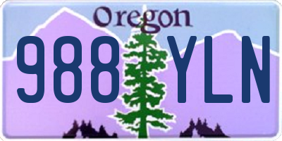 OR license plate 988YLN