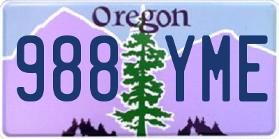 OR license plate 988YME