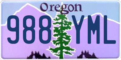 OR license plate 988YML