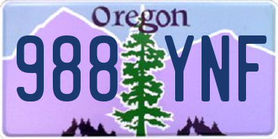 OR license plate 988YNF