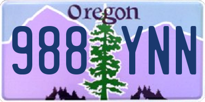 OR license plate 988YNN