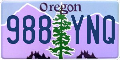 OR license plate 988YNQ