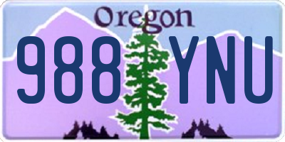 OR license plate 988YNU