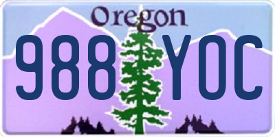 OR license plate 988YOC