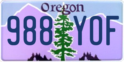 OR license plate 988YOF