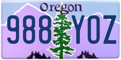 OR license plate 988YOZ