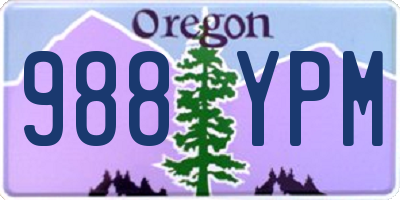 OR license plate 988YPM