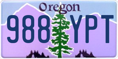 OR license plate 988YPT