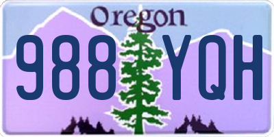 OR license plate 988YQH