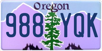 OR license plate 988YQK