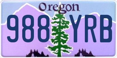 OR license plate 988YRB