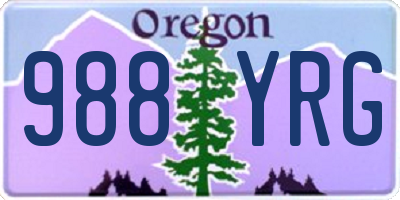 OR license plate 988YRG