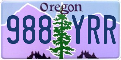 OR license plate 988YRR