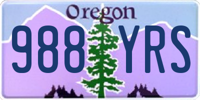 OR license plate 988YRS