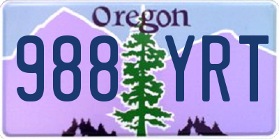 OR license plate 988YRT